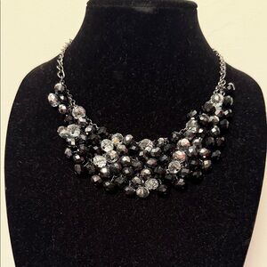 The Limited Black and Silver Cluster Necklace